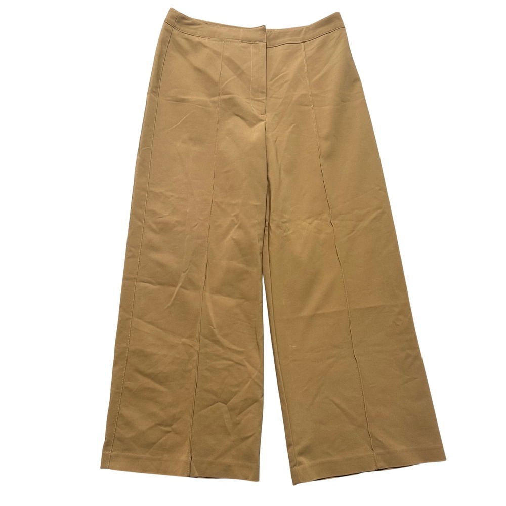 Cynthia Rowley Tan Wide Leg Cropped Pants Size 6 Pleated‎ High Rise
